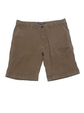 Michael Kors Men's Taupe Cotton Flat Front Shorts 32 W